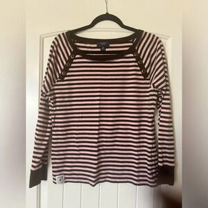 Chaps Pink and Brown Striped Top. #Stripes